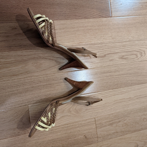 Authentic Prada Patent Leather Slingback Sandals Brown size 37.5 - Picture 12 of 13